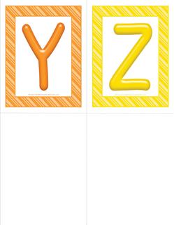 stripes and candy colorful letters - uppercase Y-Z
