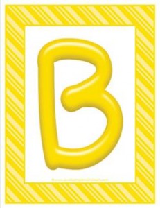 stripes and candy colorful letters - uppercase b