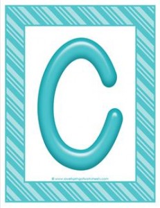 stripes and candy colorful letters - uppercase c