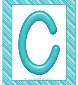 stripes and candy colorful letters - uppercase c