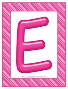 stripes and candy colorful letters - uppercase e