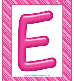 stripes and candy colorful letters - uppercase e