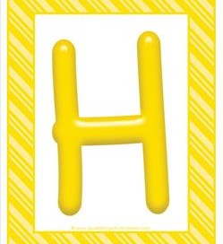 stripes and candy colorful letters - uppercase h