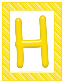 stripes and candy colorful letters - uppercase h