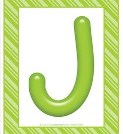 stripes and candy colorful letters - uppercase j