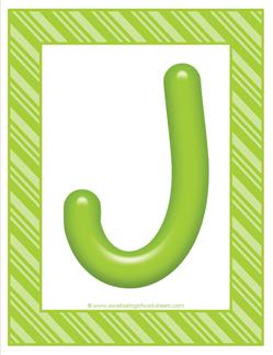 stripes and candy colorful letters - uppercase j