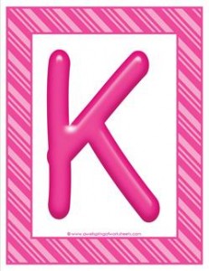 stripes and candy colorful letters - uppercase k