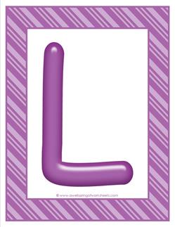 stripes and candy colorful letters - uppercase l