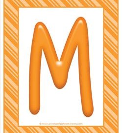 stripes and candy colorful letters - uppercase m