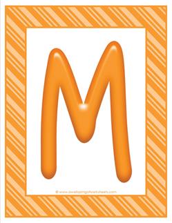 stripes and candy colorful letters - uppercase m