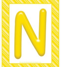 stripes and candy colorful letters - uppercase n