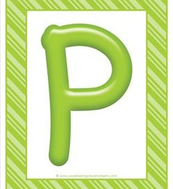 stripes and candy colorful letters - uppercase p