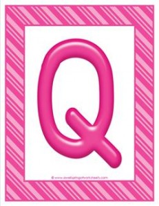 stripes and candy colorful letters - uppercase q