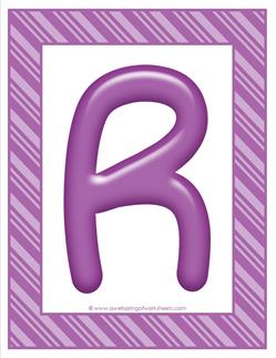 stripes and cnady colorful letters - uppercase r