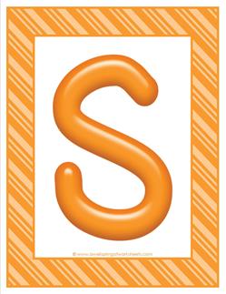 stripes and candy colorful letters - uppercase s