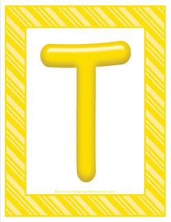 stripes and candy colorful letters - uppercase t
