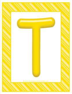 stripes and candy colorful letters - uppercase t