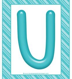 stripes and candy colorful letters uppercase u