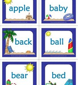 summer dolch sight word flashcards nouns