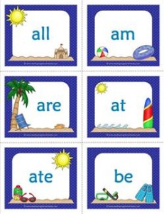 summer dolch sight word flashcards primer