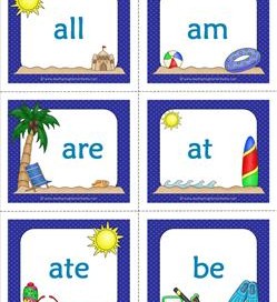 summer dolch sight word flashcards primer