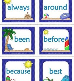 summer dolch sight word flashcards second grade