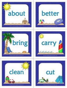 summer dolch sight word flashcards third grade