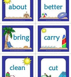 summer dolch sight word flashcards third grade