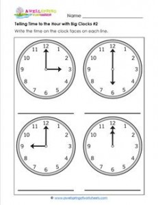 Telling Time to the Hour with Big Clocks #2