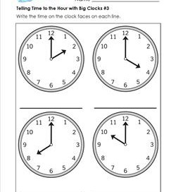 Telling Time to the Hour with Big Clocks #3