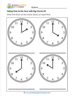 Telling Time to the Hour with Big Clocks #3