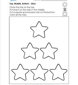 Top, Middle, Bottom - Stars - Positional Words