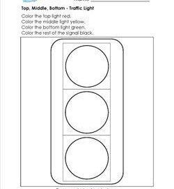 Top, Middle, Bottom - Traffic Light - Positional Words