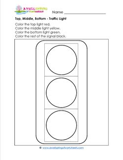 Top, Middle, Bottom - Traffic Light - Positional Words