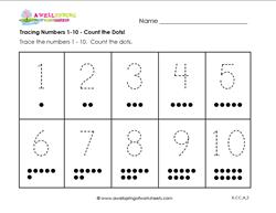 tracing numbers 1-10 count the dots