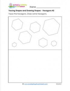 tracing shapes and drawing shapes - hexagons 2