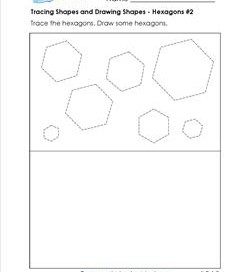 tracing shapes and drawing shapes - hexagons 2