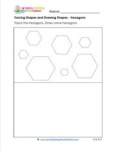 tracing shapes and drawing shapes - hexagons