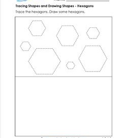 tracing shapes and drawing shapes - hexagons