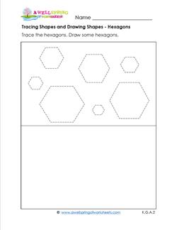 tracing shapes and drawing shapes - hexagons