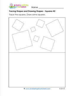 tracing shapes and drawing shapes - squares 2