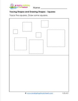 tracing shapes and drawing shapes - squares