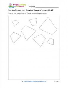 tracing shapes and drawing shapes - trapezoids 2