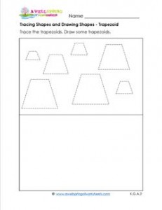 tracing shapes and drawing shapes - trapezoids