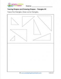 tracing shapes and drawing shapes - triangles 3