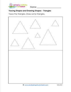 tracing shapes and drawing shapes - triangles