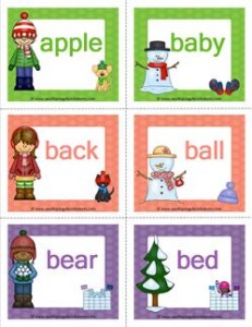 winter dolch sight word flashcards nouns