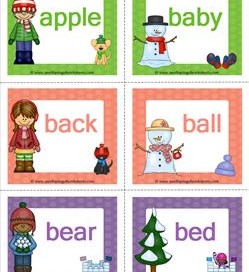 winter dolch sight word flashcards nouns