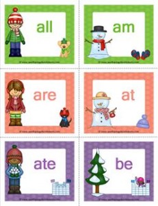 winter dolch sight word flashcards premium