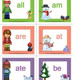 winter dolch sight word flashcards premium